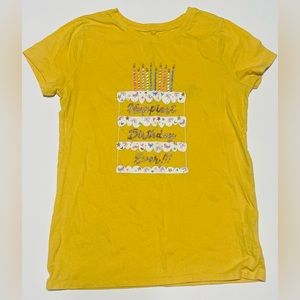 Cat and Jack Yellow (Happiest Birthday Ever) shirt Youth Large